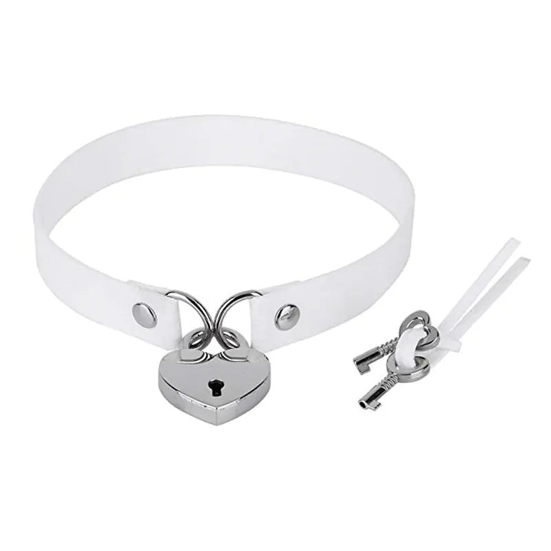 Velvet Heart Lock Choker Necklace with BDSM Style