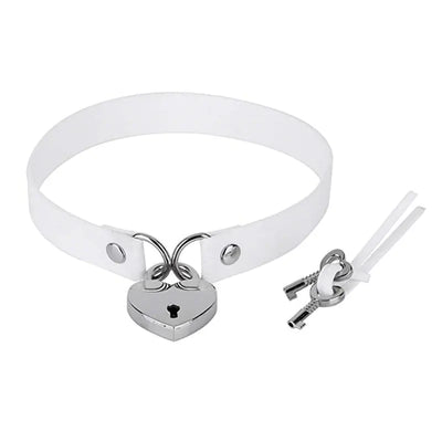 Velvet Heart Lock Choker Necklace with BDSM Style