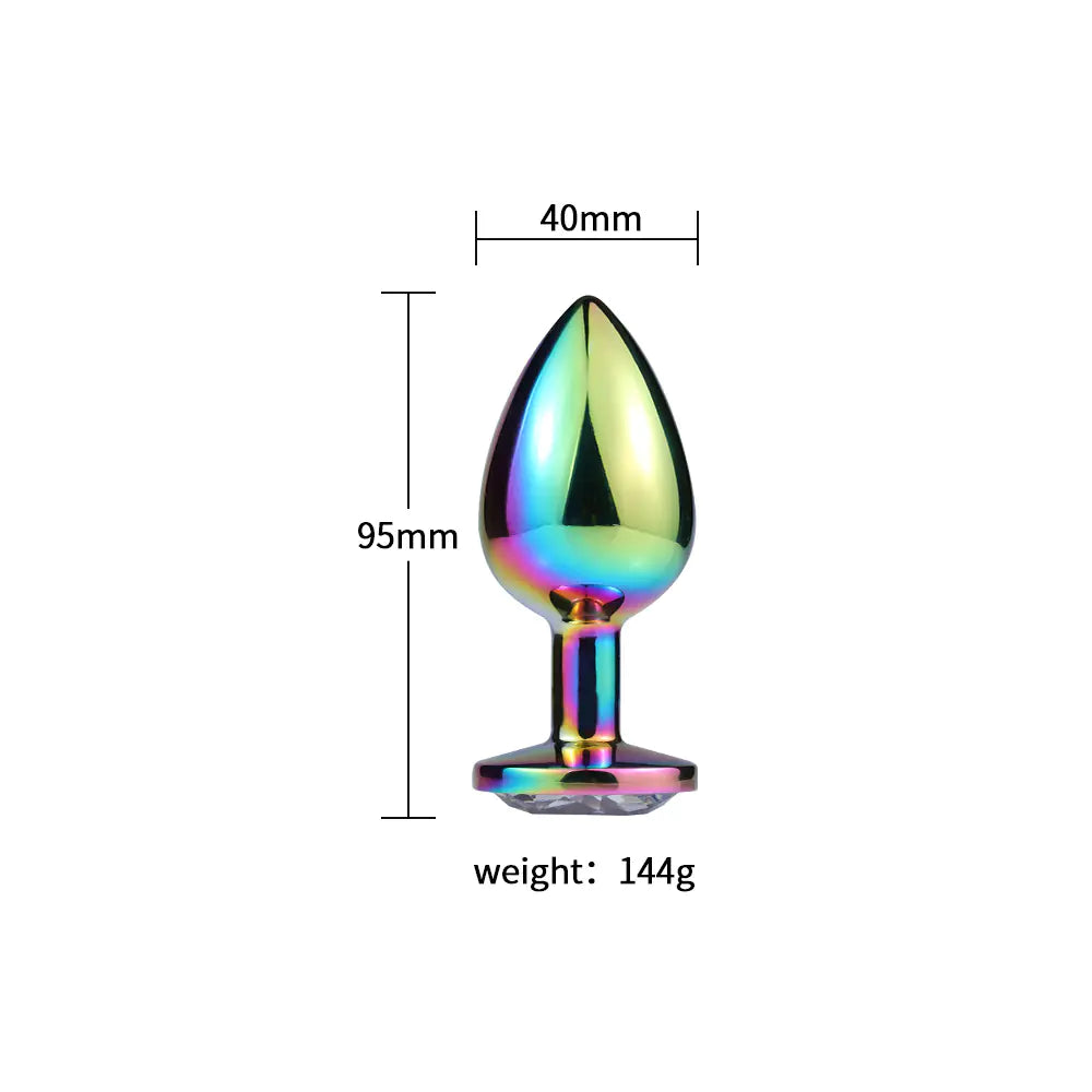 Metallic Colorful Anal Plug for Couples' Pleasure Toys