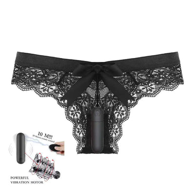 10-Function Wireless Remote Bullet Vibrator with Lace Panties