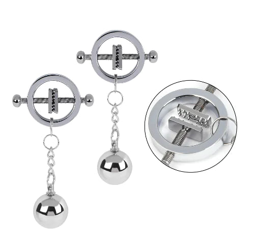 Silver Pendant Gourd Nipple Clamps for Couples BDSM Toys