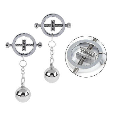 Silver Pendant Gourd Nipple Clamps for Couples BDSM Toys