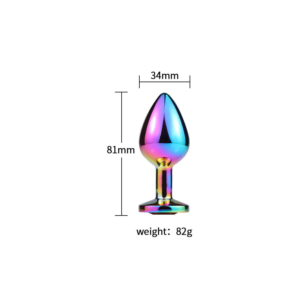Metallic Colorful Anal Plug for Couples' Pleasure Toys