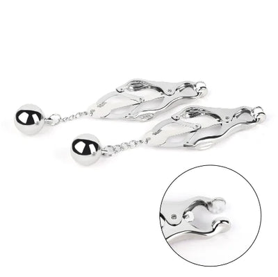 Silver Pendant Gourd Nipple Clamps for Couples BDSM Toys