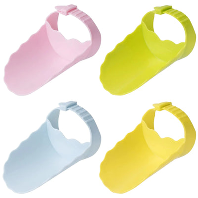 OIIKI Faucet Extenders for Toddler Kids Children Hand Washing 4 Pack Silicone Sink Faucet Extender Wash Helper Kitchen Bathroom Spout Sink Tub Extender Hand Wash Fun Kit