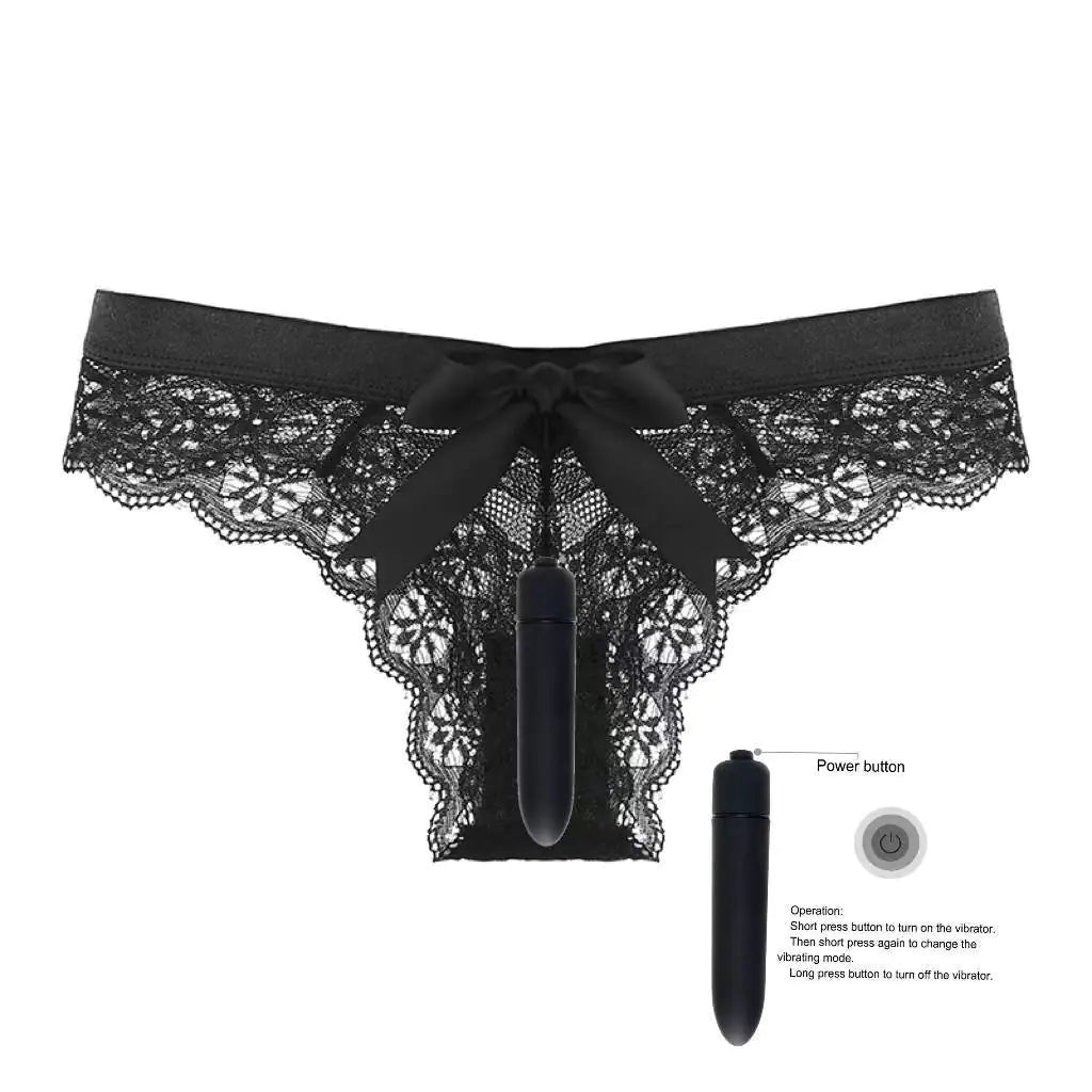 10-Function Wireless Remote Bullet Vibrator with Lace Panties