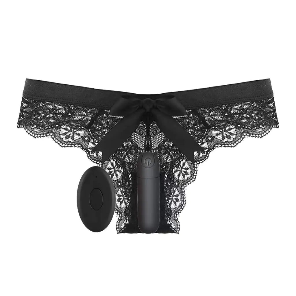 10-Function Wireless Remote Bullet Vibrator with Lace Panties
