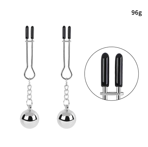 Silver Pendant Gourd Nipple Clamps for Couples BDSM Toys